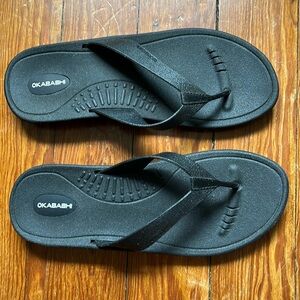Okabashi Women’s Breeze Flip Flops in Black Size L